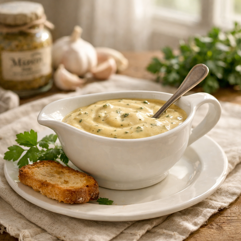 Sauce Boursin et moutarde douce