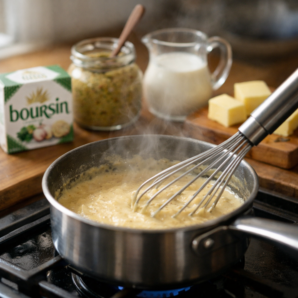 Sauce Boursin et moutarde douce