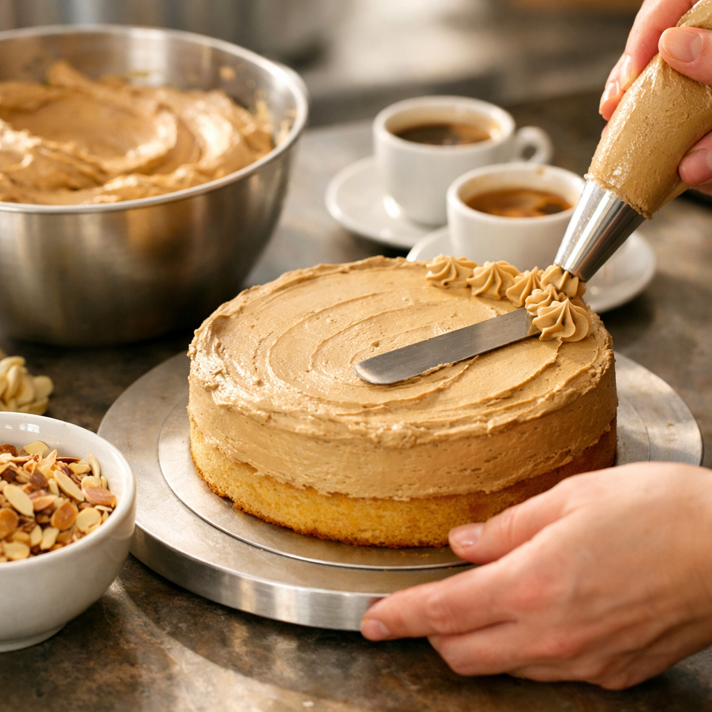 Gâteau moka à la crème au café