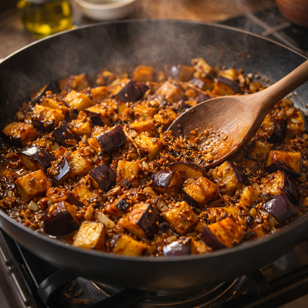 Confit d’aubergines aux épices