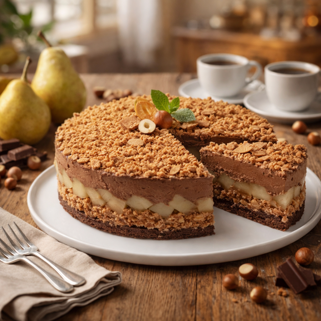 Gâteau poire chocolat crousti-fondant