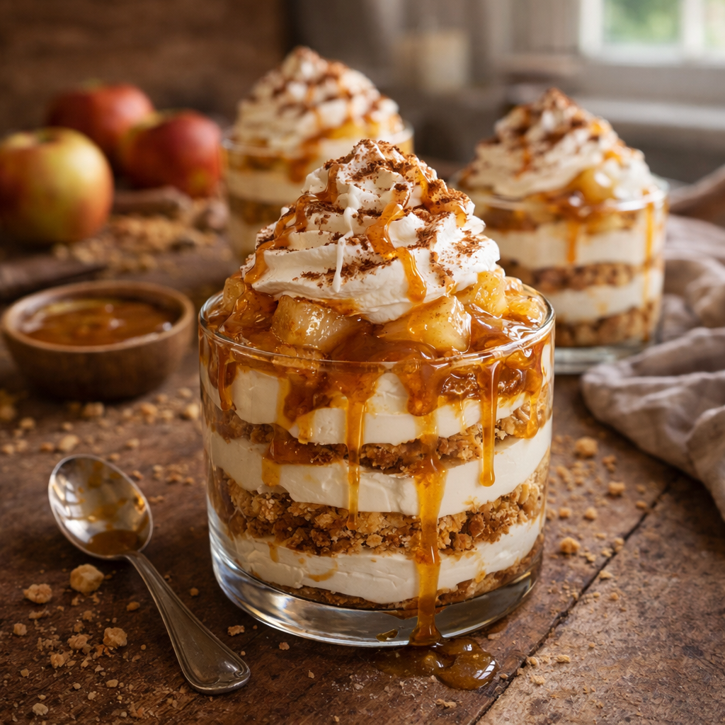 tiramisu caramel beurre salé et pommes poêlées