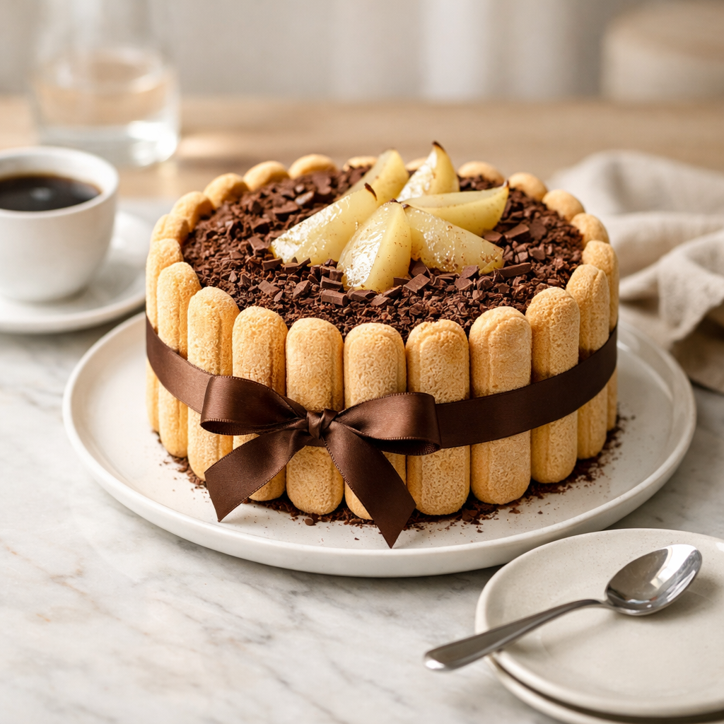 Charlotte facile poire chocolat