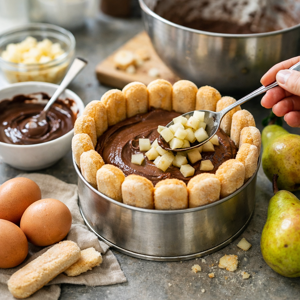 Charlotte facile poire chocolat