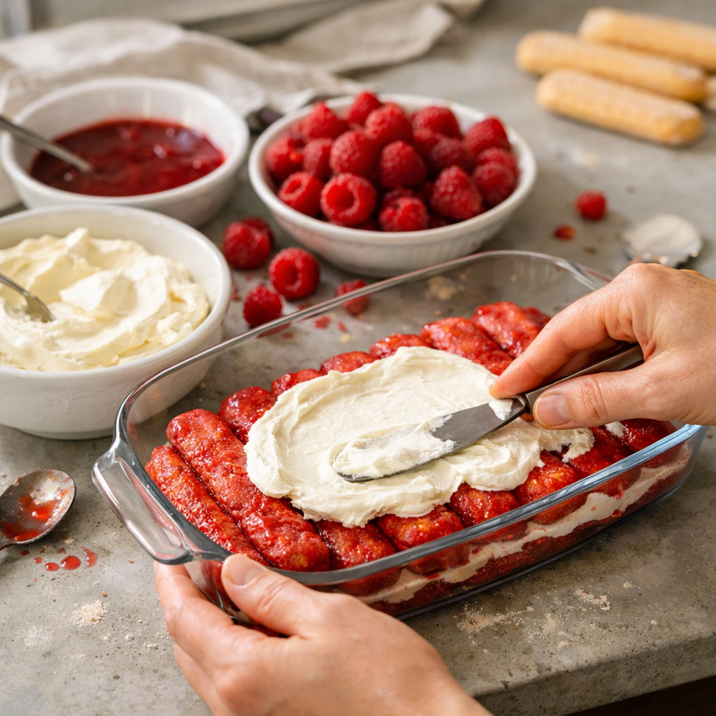 Tiramisu framboise et mascarpone