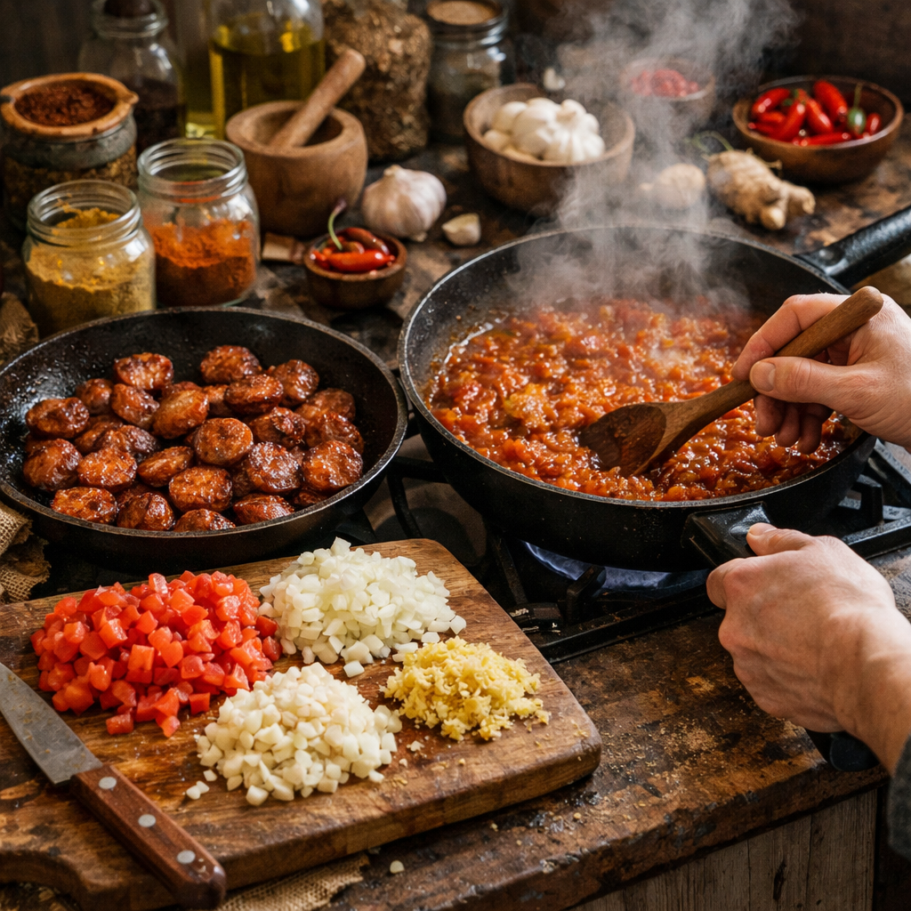 Rougail Saucisses de l’île de La Réunion