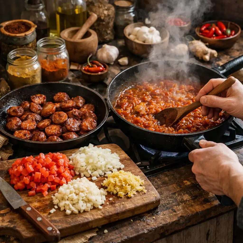 Rougail Saucisses de l’île de La Réunion