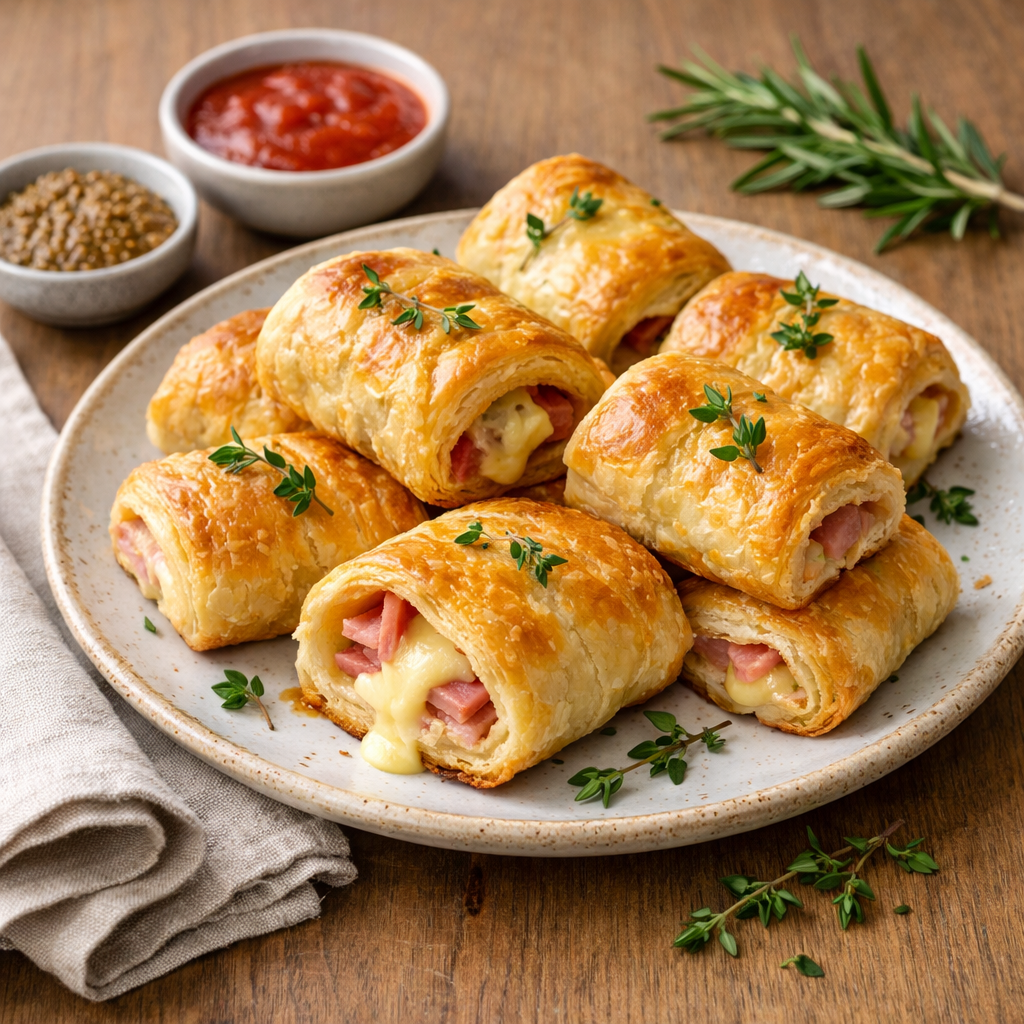 feuilleté roulé jambon fromage