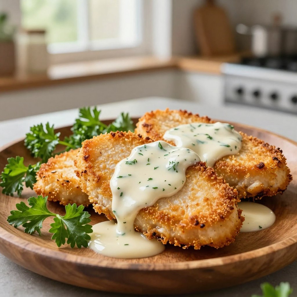 Escalopes de poulet au vin blanc gratinées au four