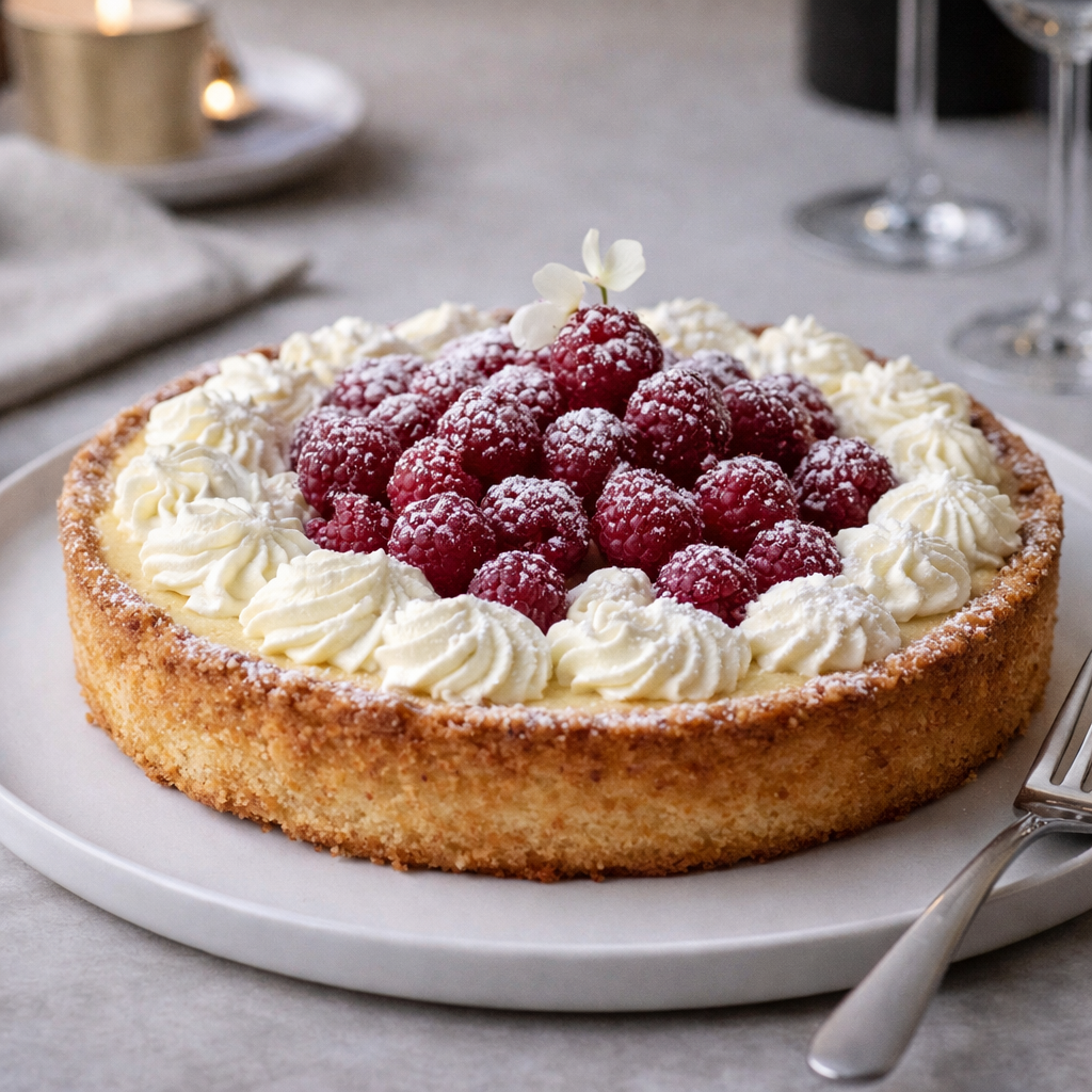 Tarte Fondante au Mascarpone et Framboises