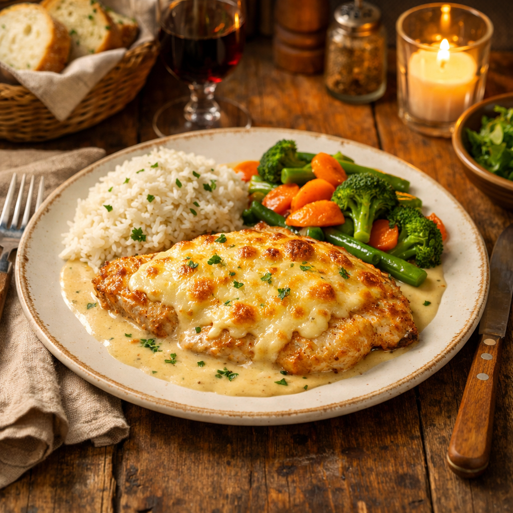Escalope de dinde au fromage gratiné