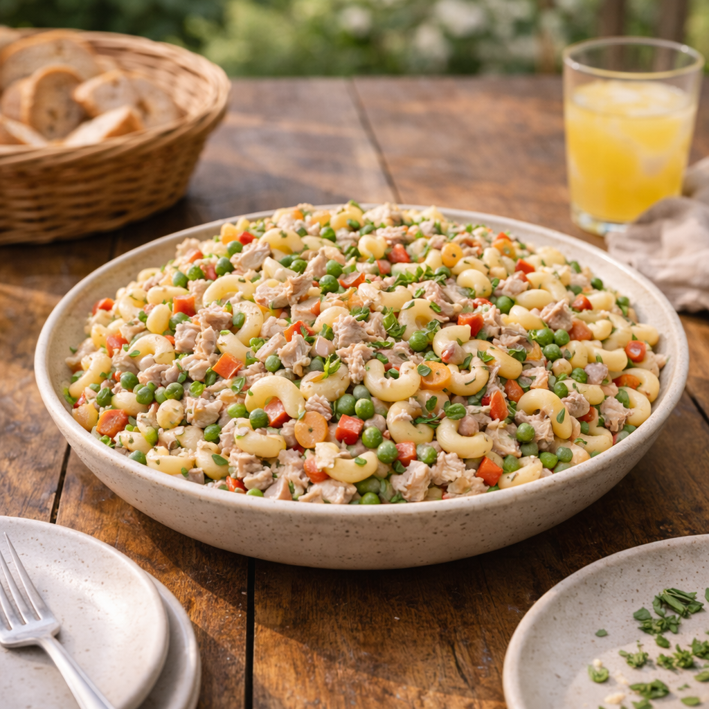 Salade de Macaroni au Thon et au Maïs