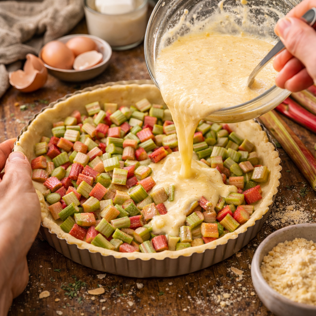 Tarte rhubarbe amandes
