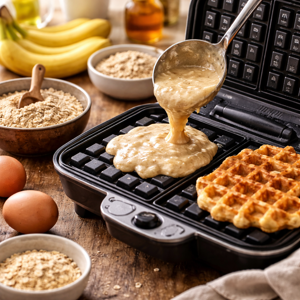 Gaufres banane & flocons d'avoine