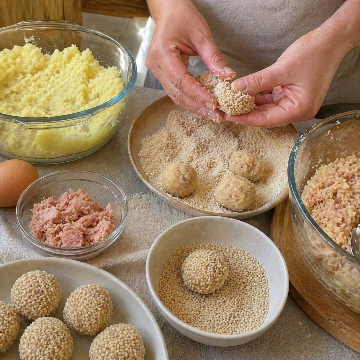 Boulettes de pommes de terre et thon