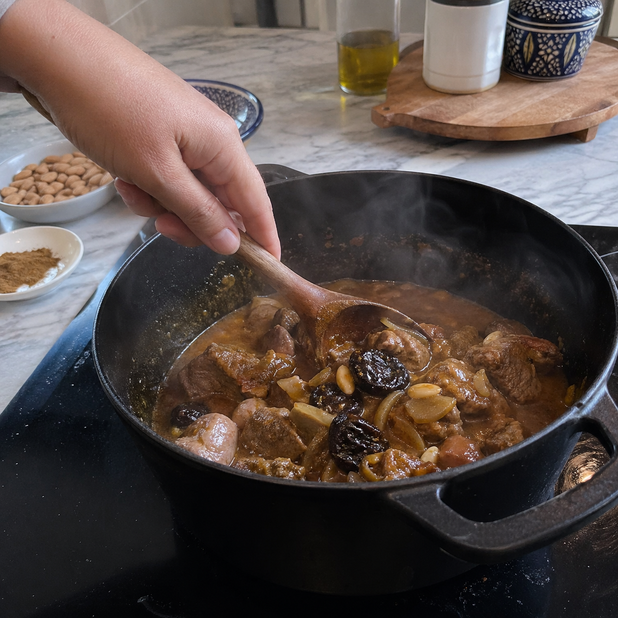 Tajine d’agneau aux pruneaux