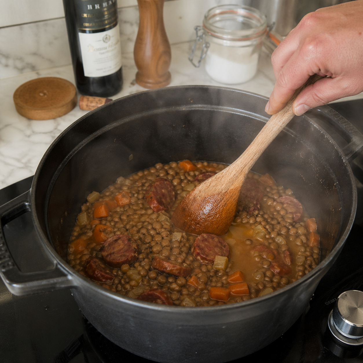 Lentilles à l’espagnole au chorizo