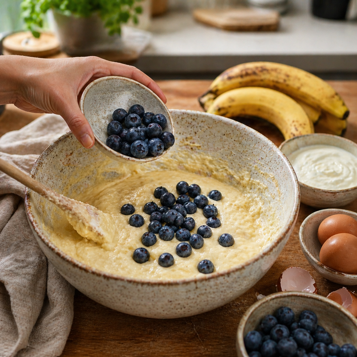 Cheesecake léger myrtilles & banane