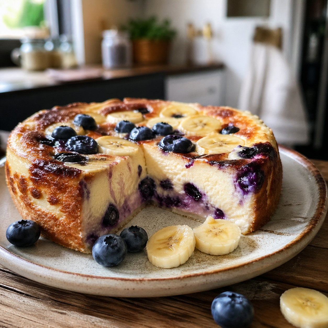 Cheesecake léger myrtilles & banane