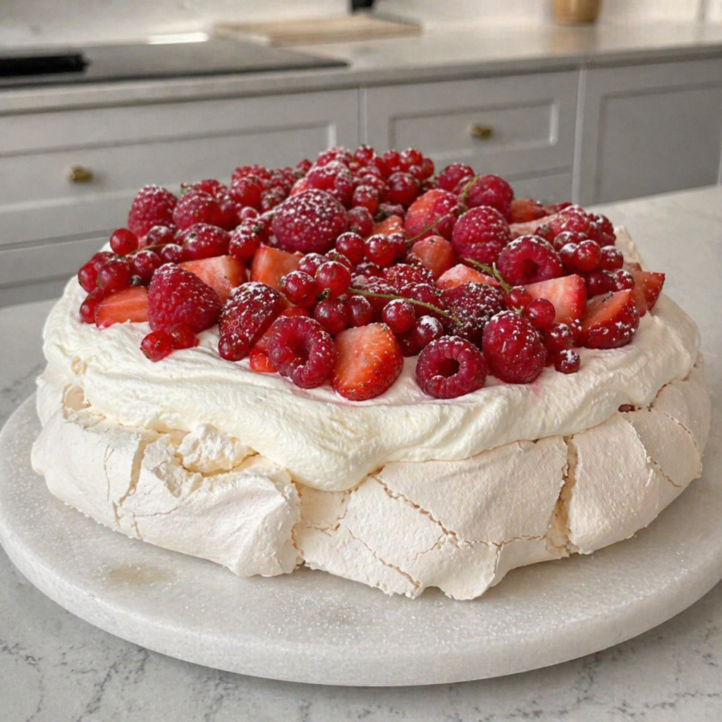 Pavlova nuage aux fruits rouges