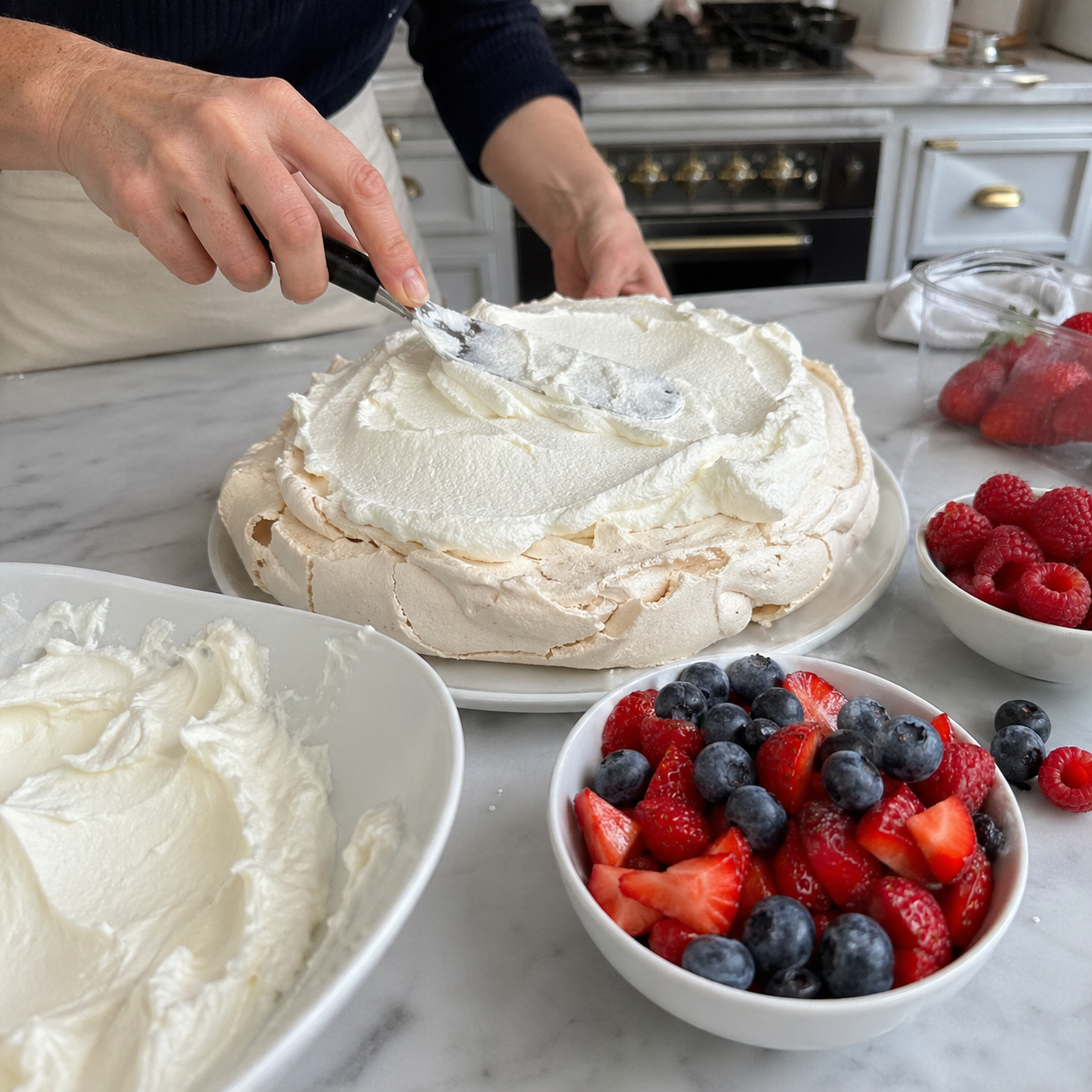 Pavlova nuage aux fruits rouges