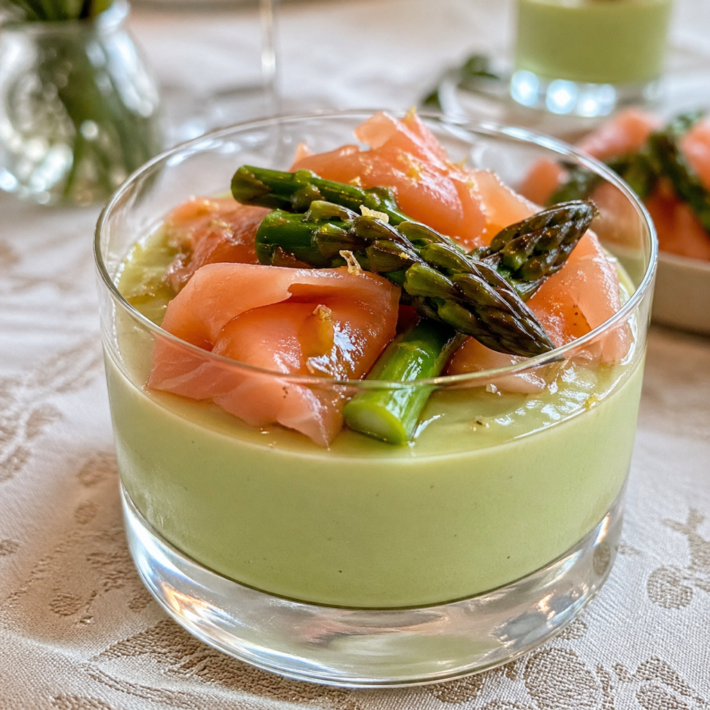 Panna cotta asperges saumon