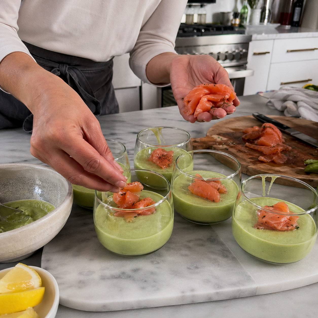 Panna cotta asperges saumon