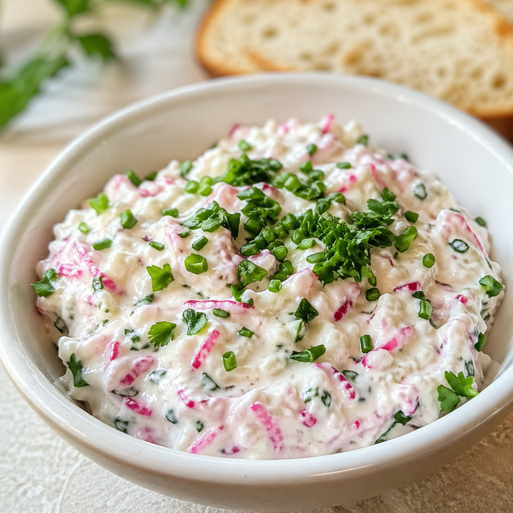 Tartinade de radis à la ciboulette