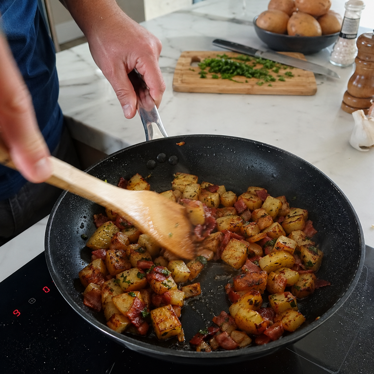 Pommes de terre sautées au bacon