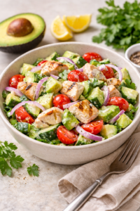 Salade poulet avocat