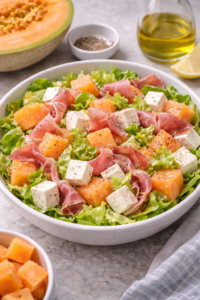salade melon feta et jambon