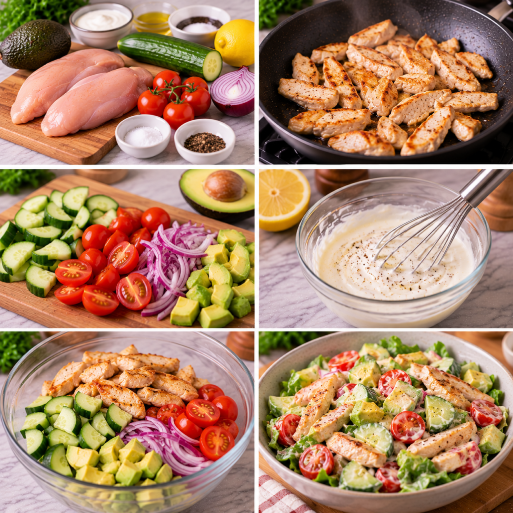 Salade poulet avocat