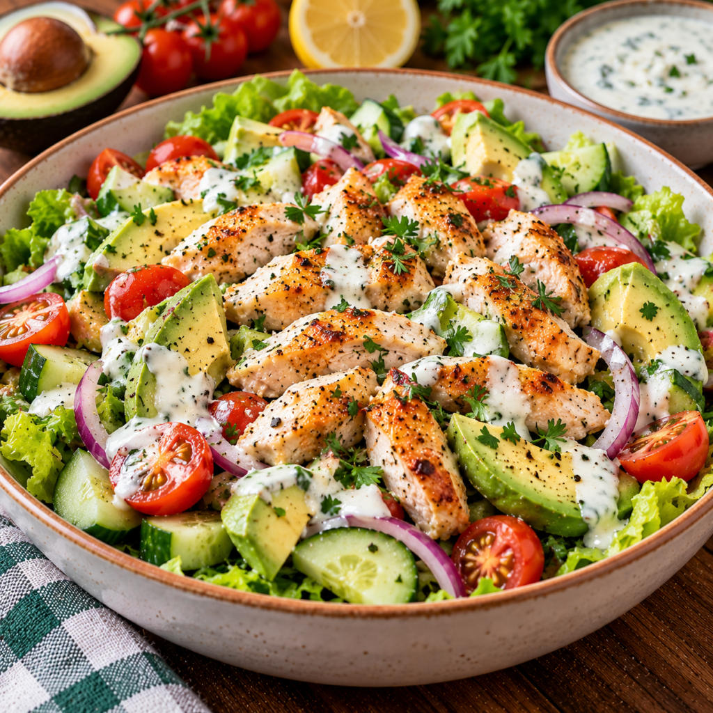Salade poulet avocat