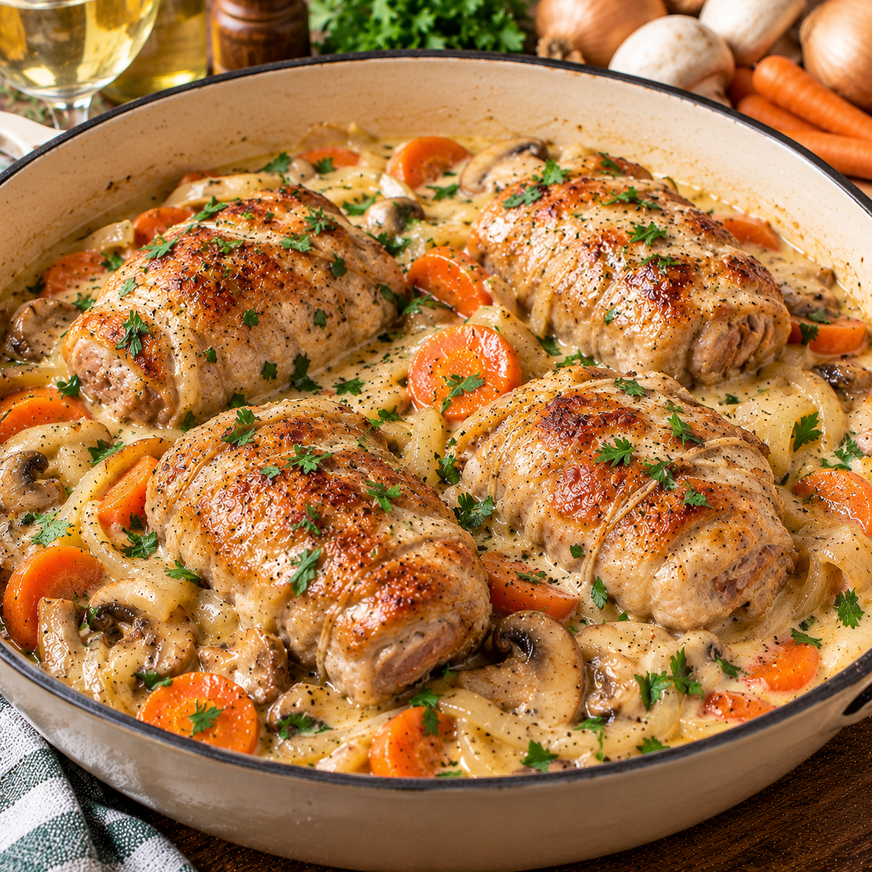 Paupiettes de Veau au Vin Blanc