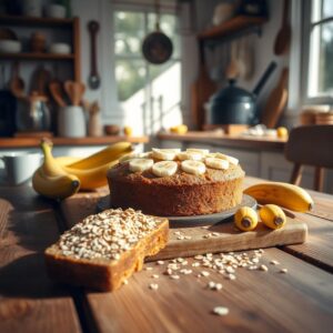 Gâteau Régime à la Banane et aux Flocons d’Avoine