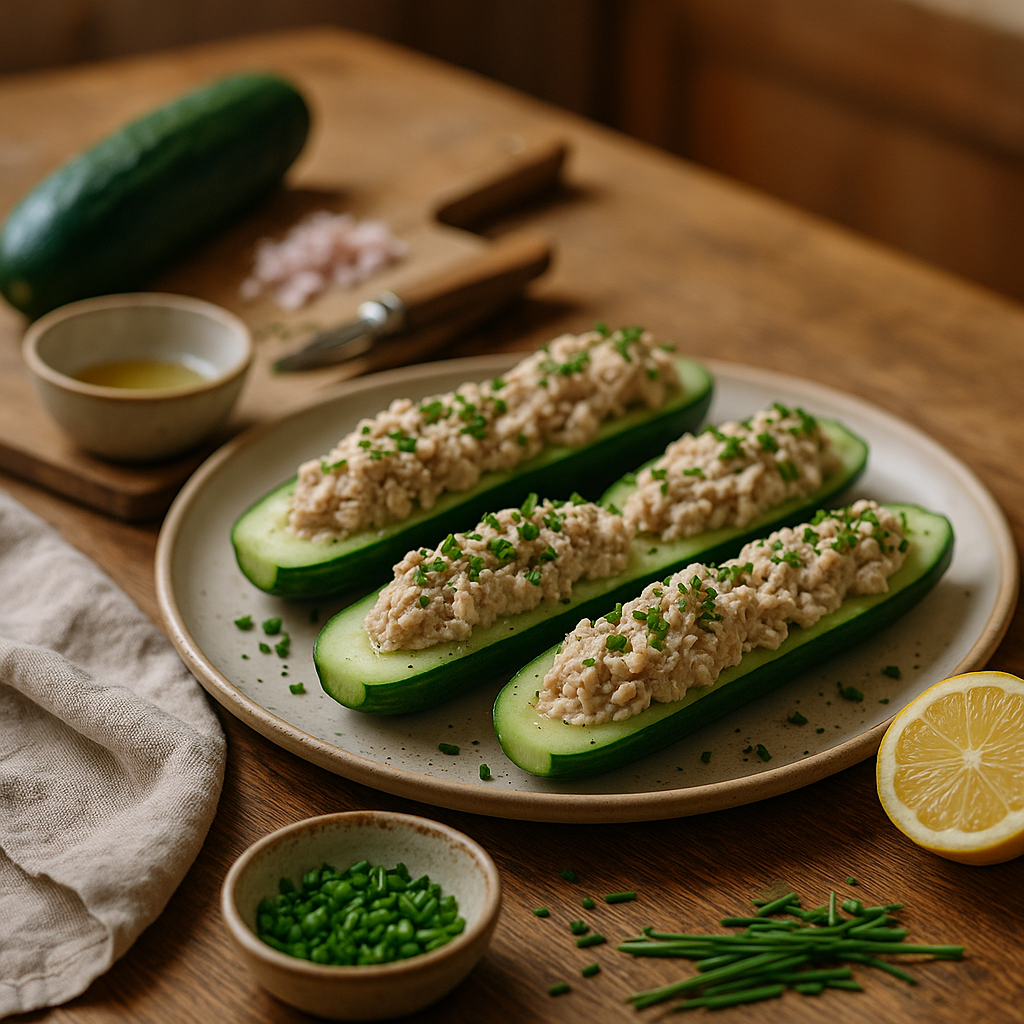 Concombres farcis au thon