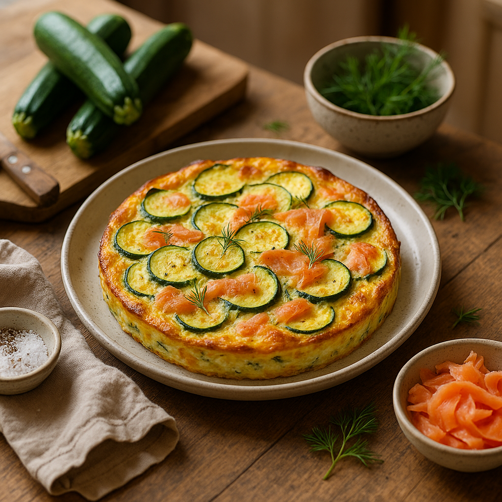 Flan de courgettes au saumon fumé