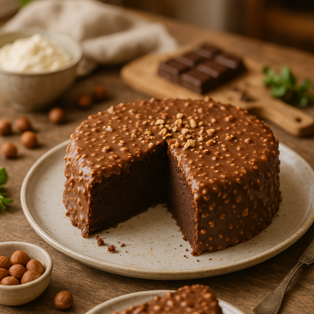 Gâteau au Chocolat et Mascarpone, Glaçage Rocher Praliné