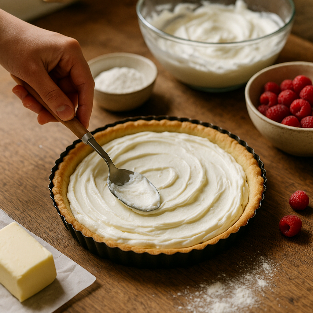Tarte Fondante au Mascarpone et Framboises