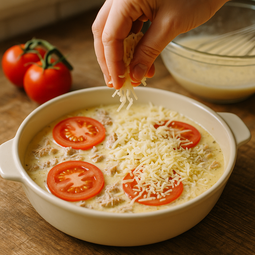Quiche sans pâte au thon et tomates