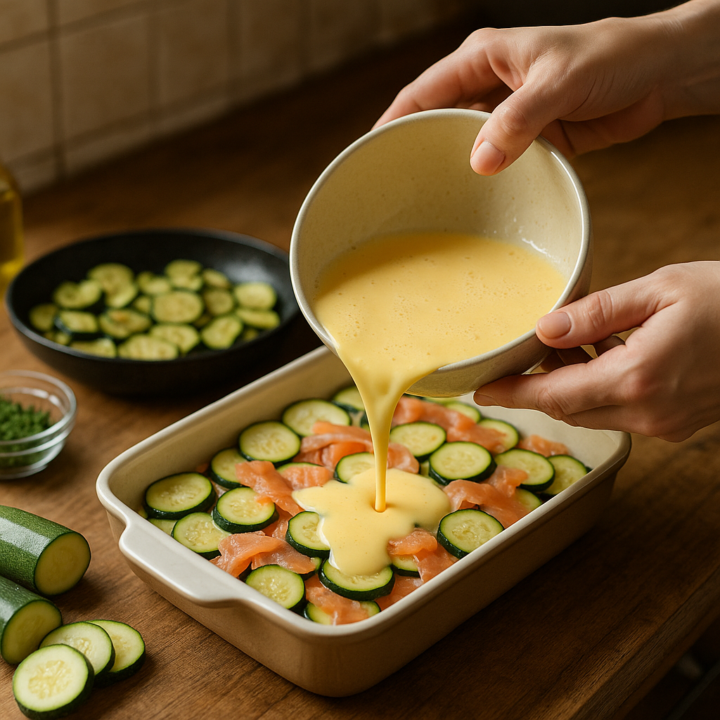 Flan de courgettes au saumon fumé