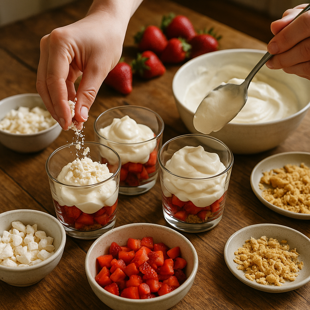 Verrines Fraises à la Crème de Mascarpone et Meringue