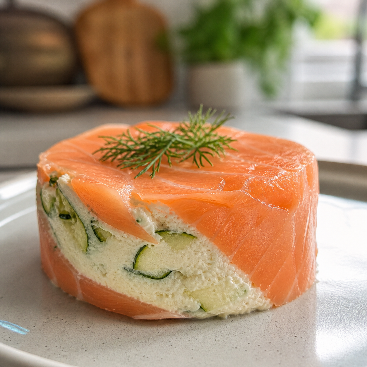 Timbales saumon courgette