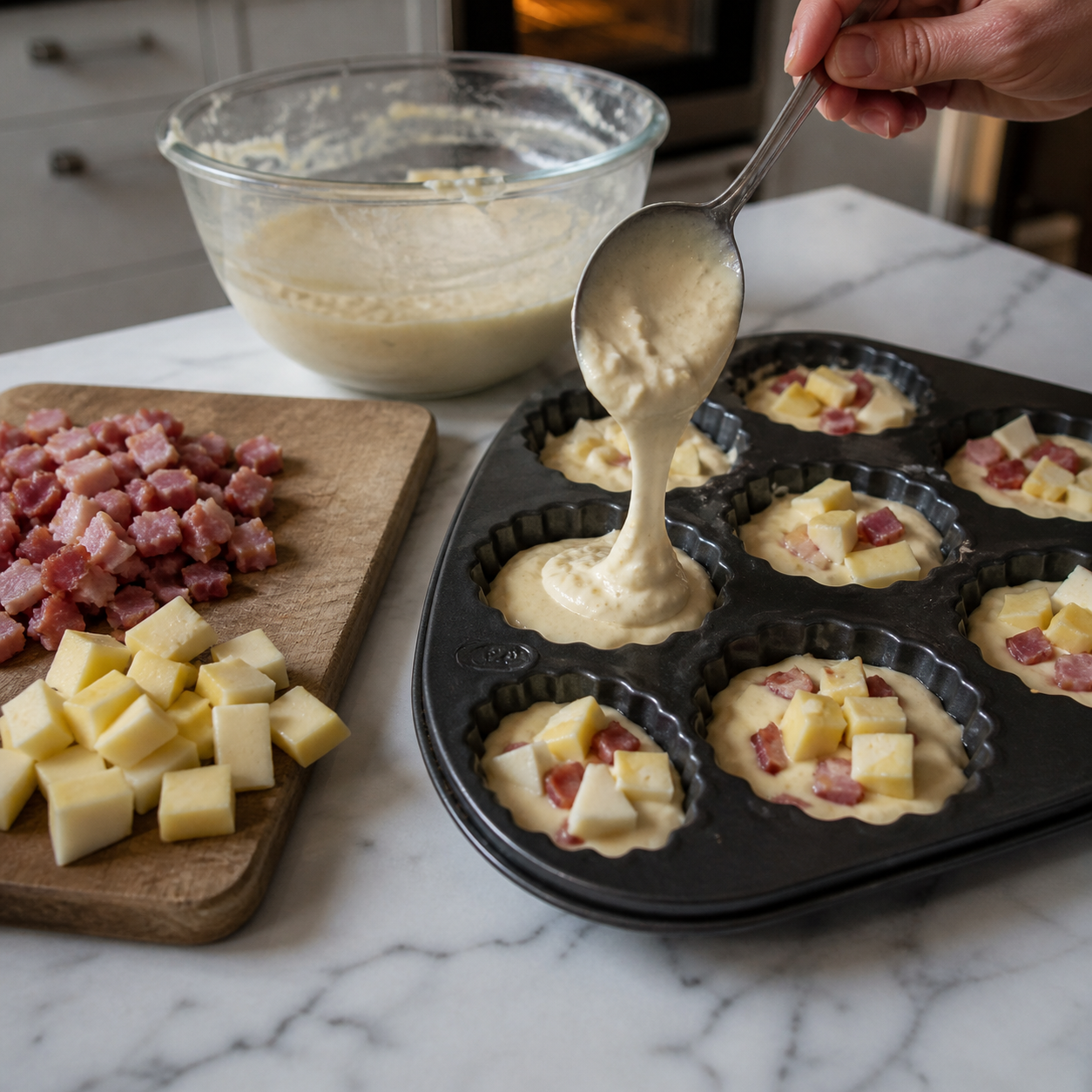 Bouchées aux lardons fumés et au Comté