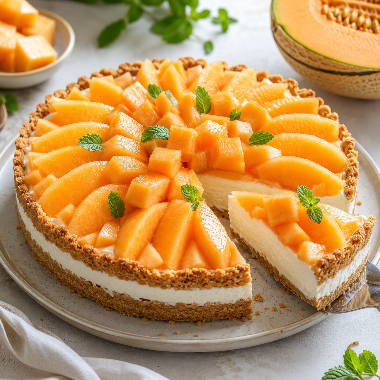 Tarte au melon sans cuisson