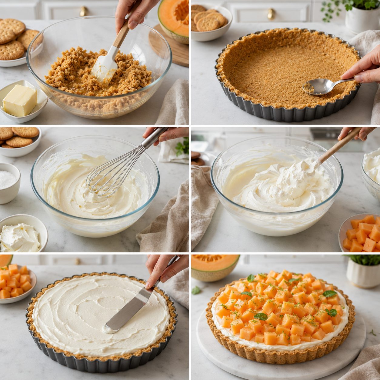 Tarte au melon sans cuisson