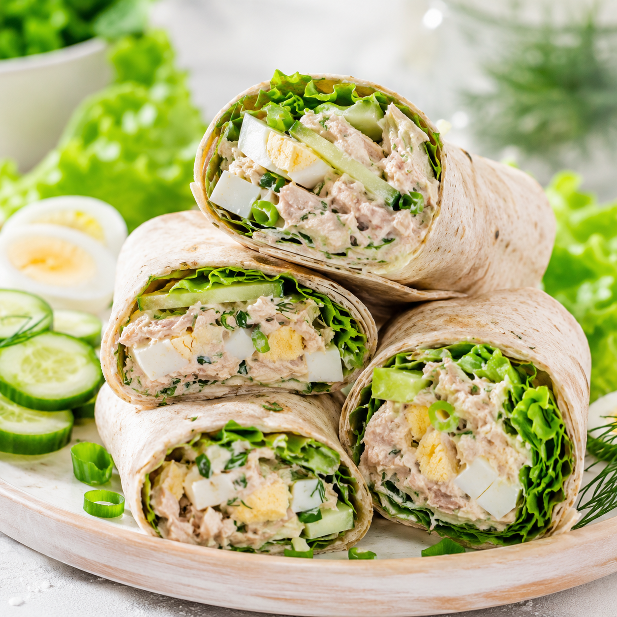 Wrap au Thon Concombre et Œuf Dur