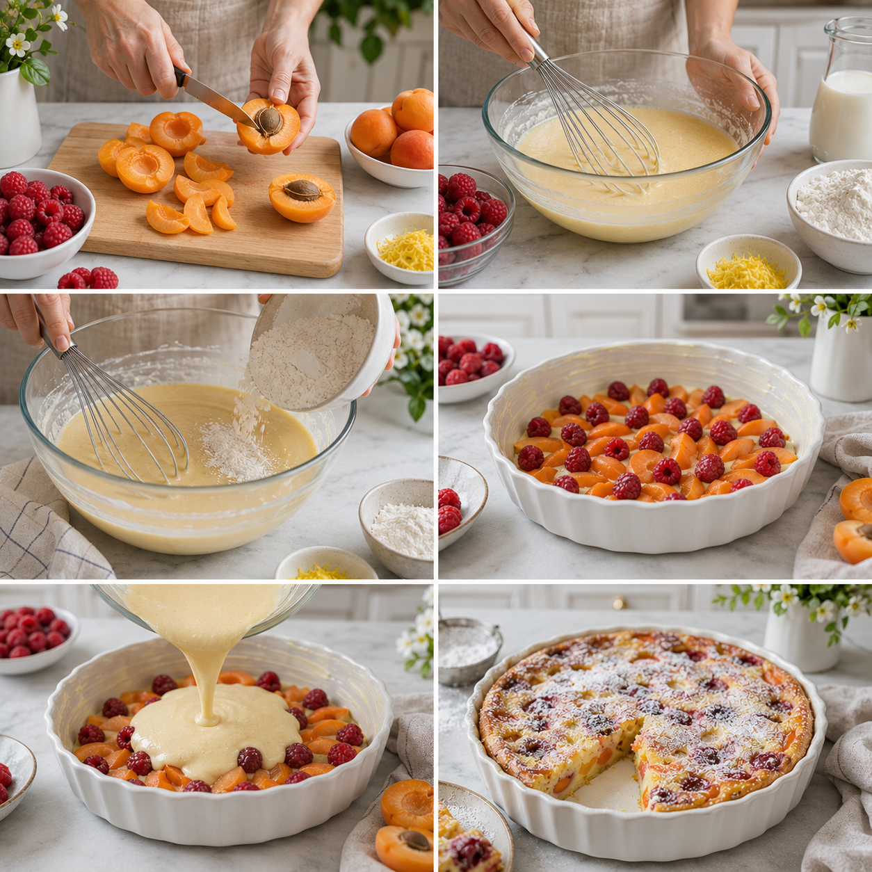 Clafoutis Minute aux Abricots et aux Framboises