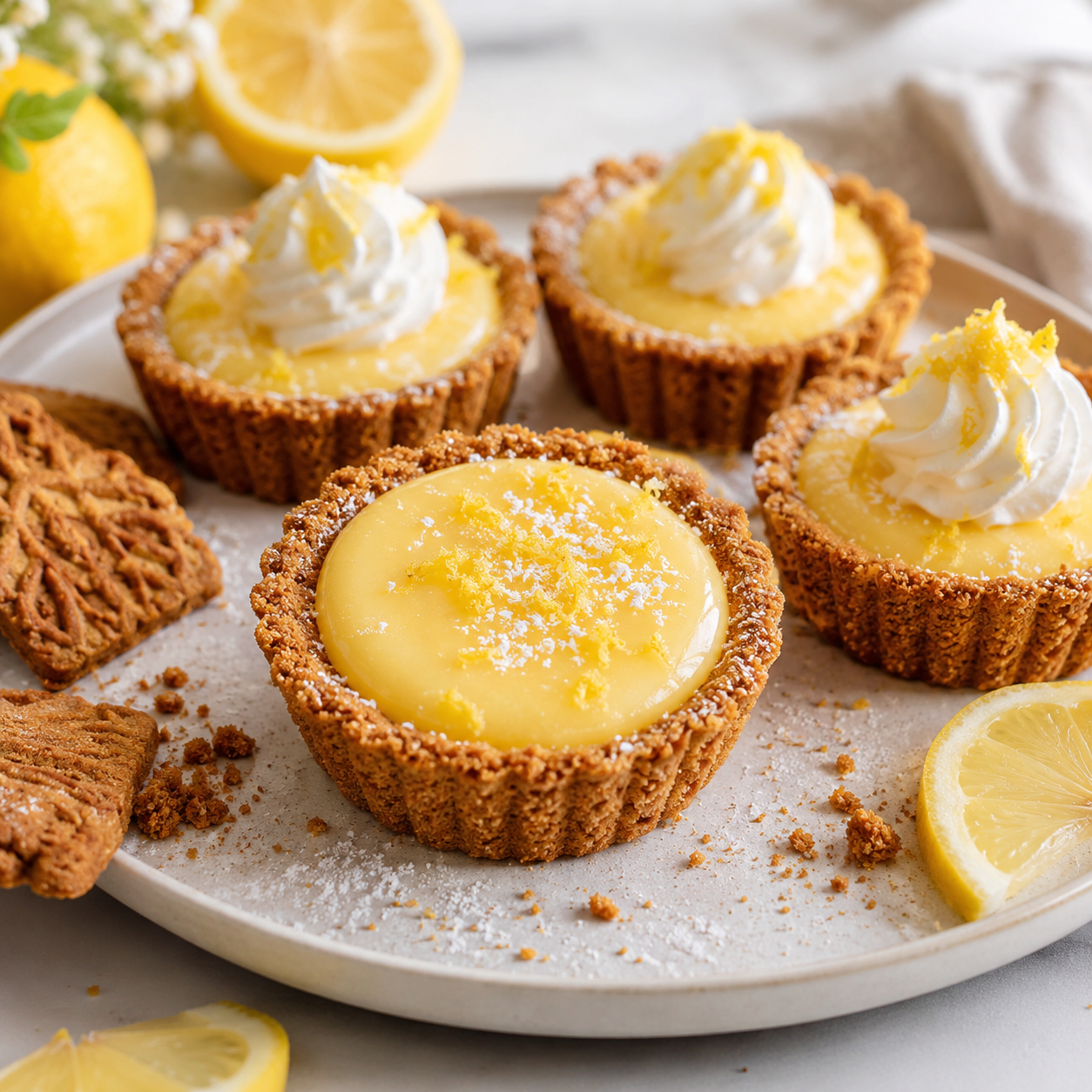 Tartelettes au Citron sur Croûte de Spéculoos