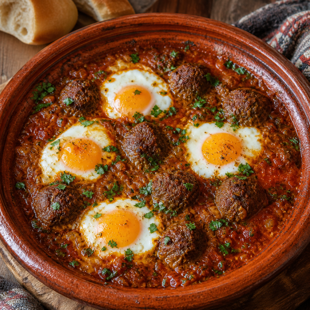 Tajine de bœuf haché aux œufs